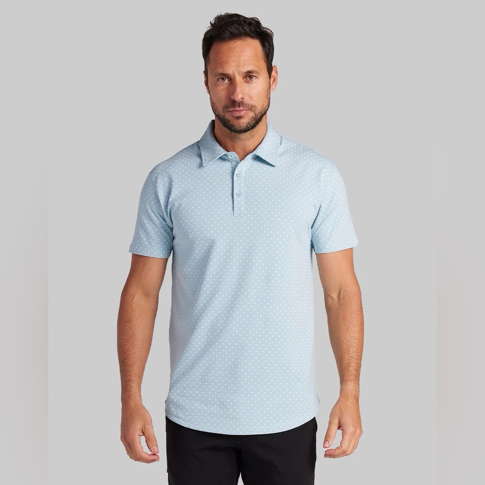 BYLT Drop-Cut: LUX Dotted Polo Mist-Bone